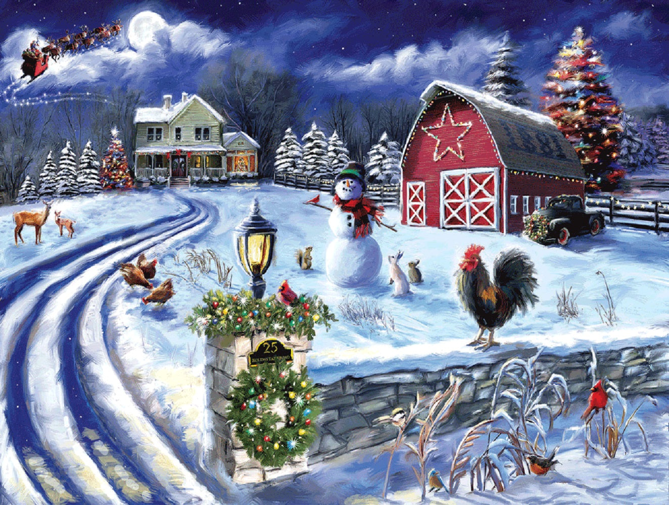 Holiday Farm Road 500 pc  Jigsaw Puzzle 65024