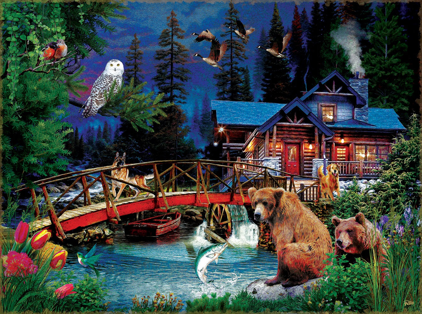 Night at the Cabin 300 pc  Jigsaw Puzzle 42240