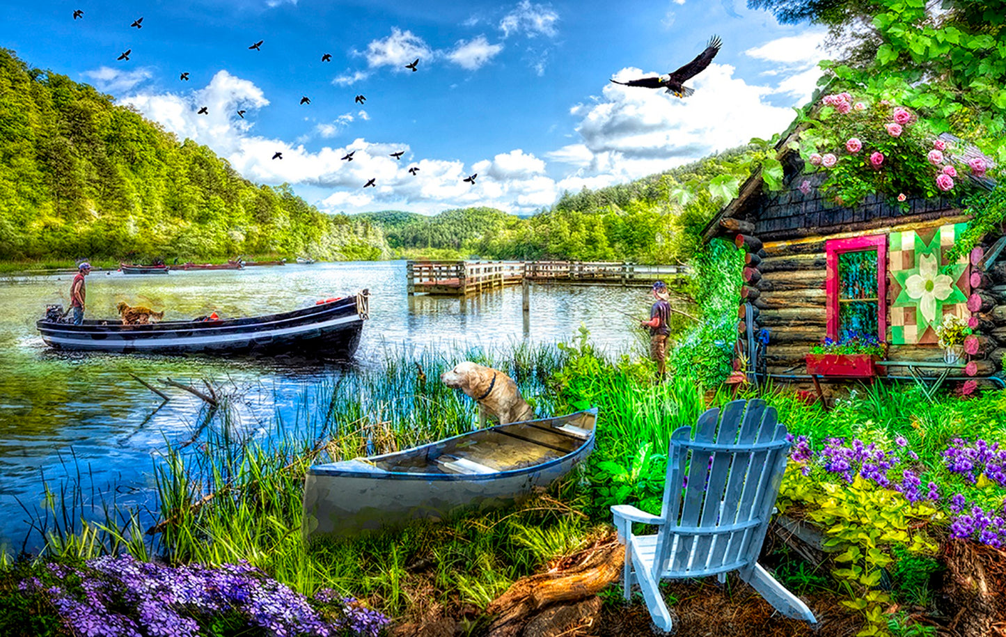 Cottage at the Lake 550 pc  Jigsaw Puzzle 30159