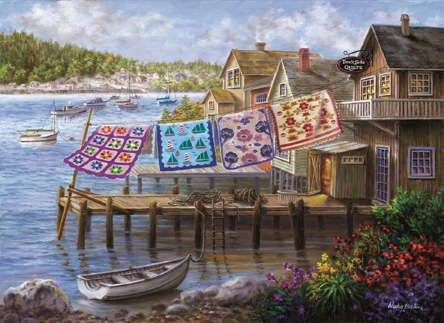 Dockside Quilts 500 pc Large Pieces Jigsaw Puzzle 19271