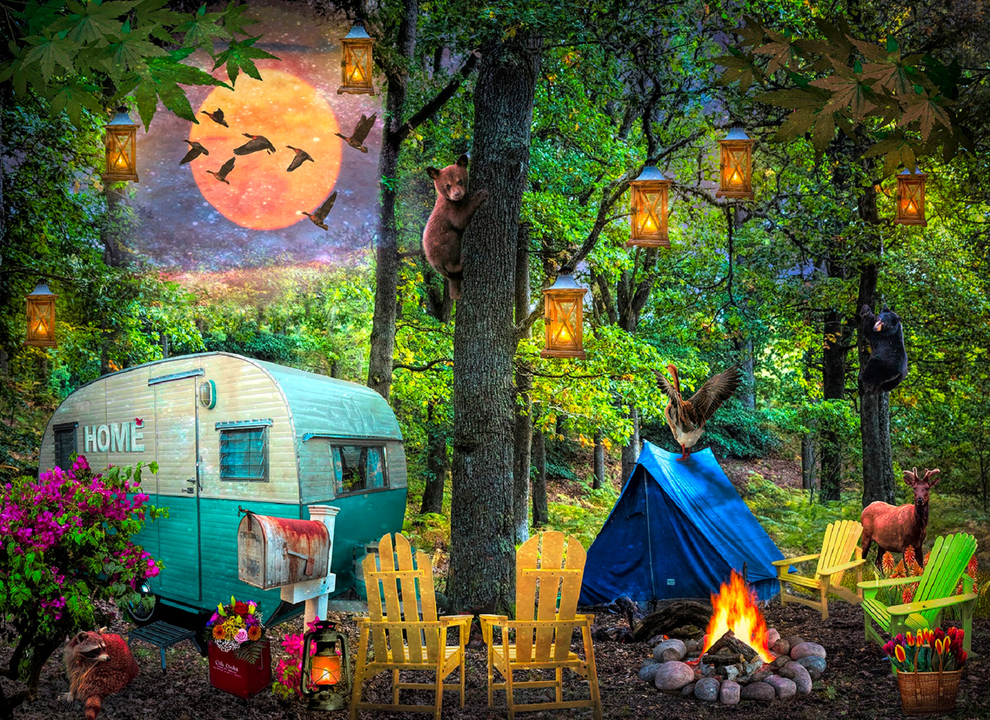 Summertime Camping 500 pc Large Pieces Jigsaw Puzzle 30152