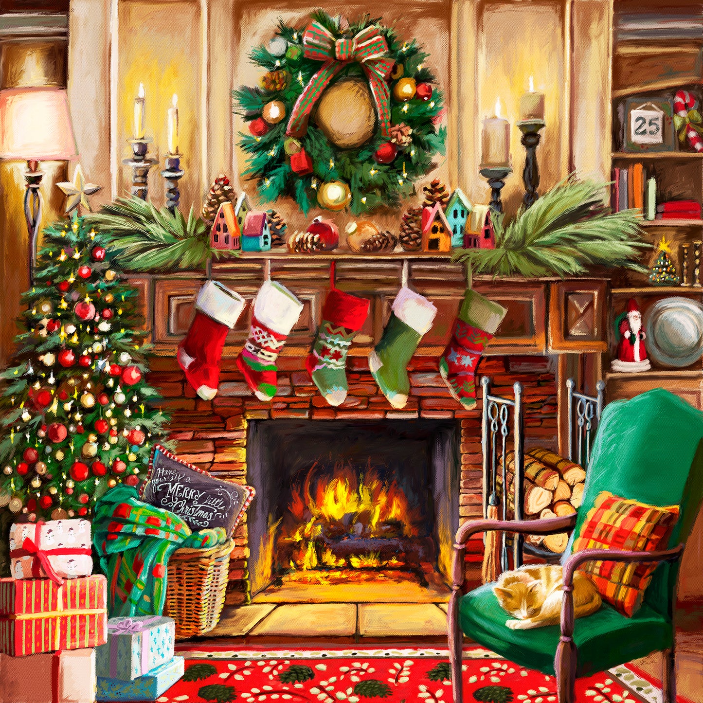 Resing by the Fireplace 500 pc  Jigsaw Puzzle 19143