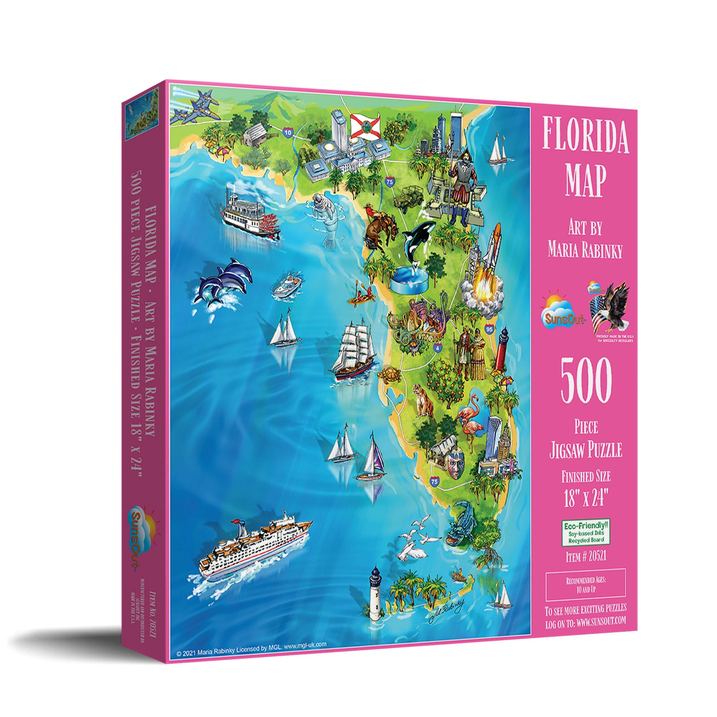 Florida Map 500 pc  Jigsaw Puzzle 20521