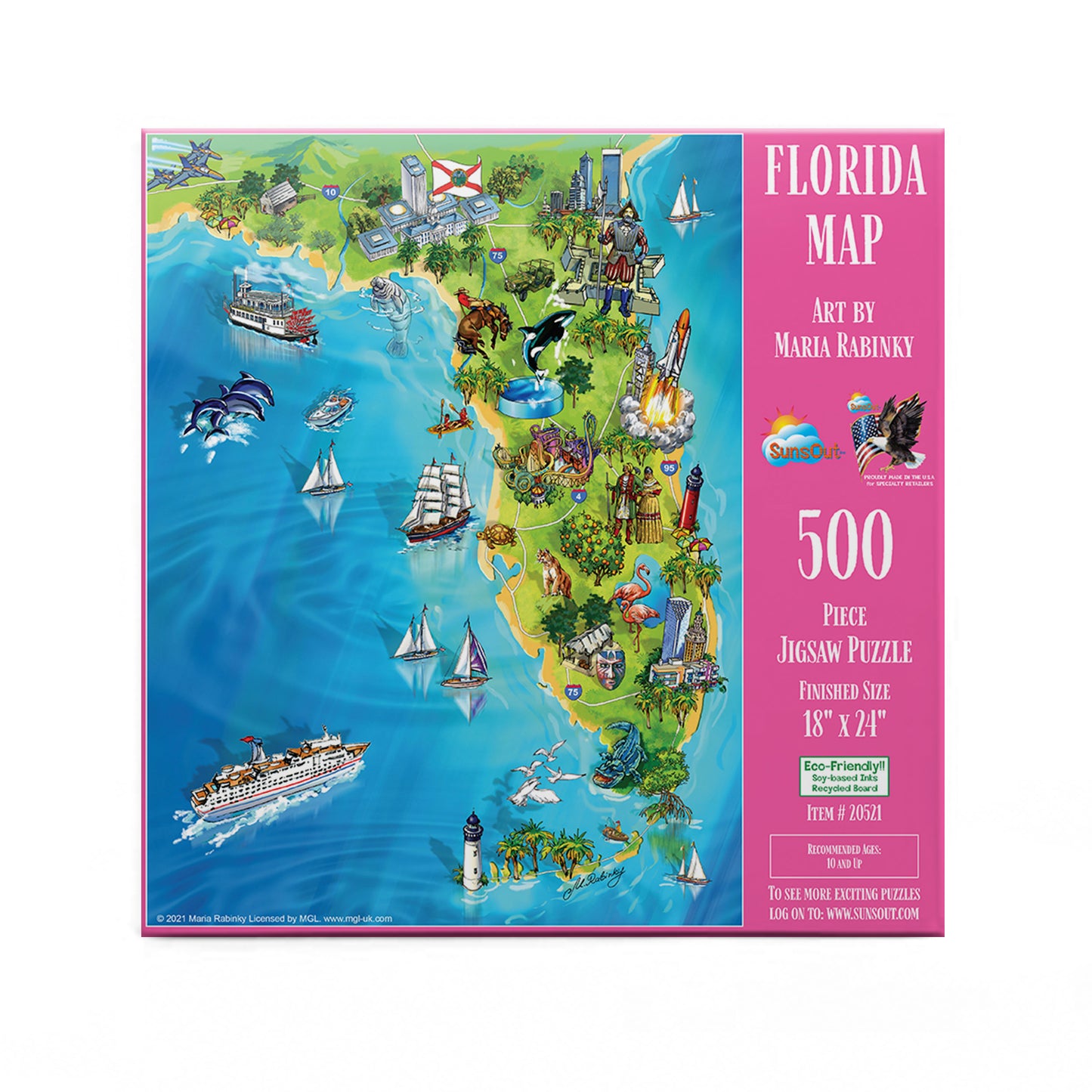 Florida Map 500 pc  Jigsaw Puzzle 20521