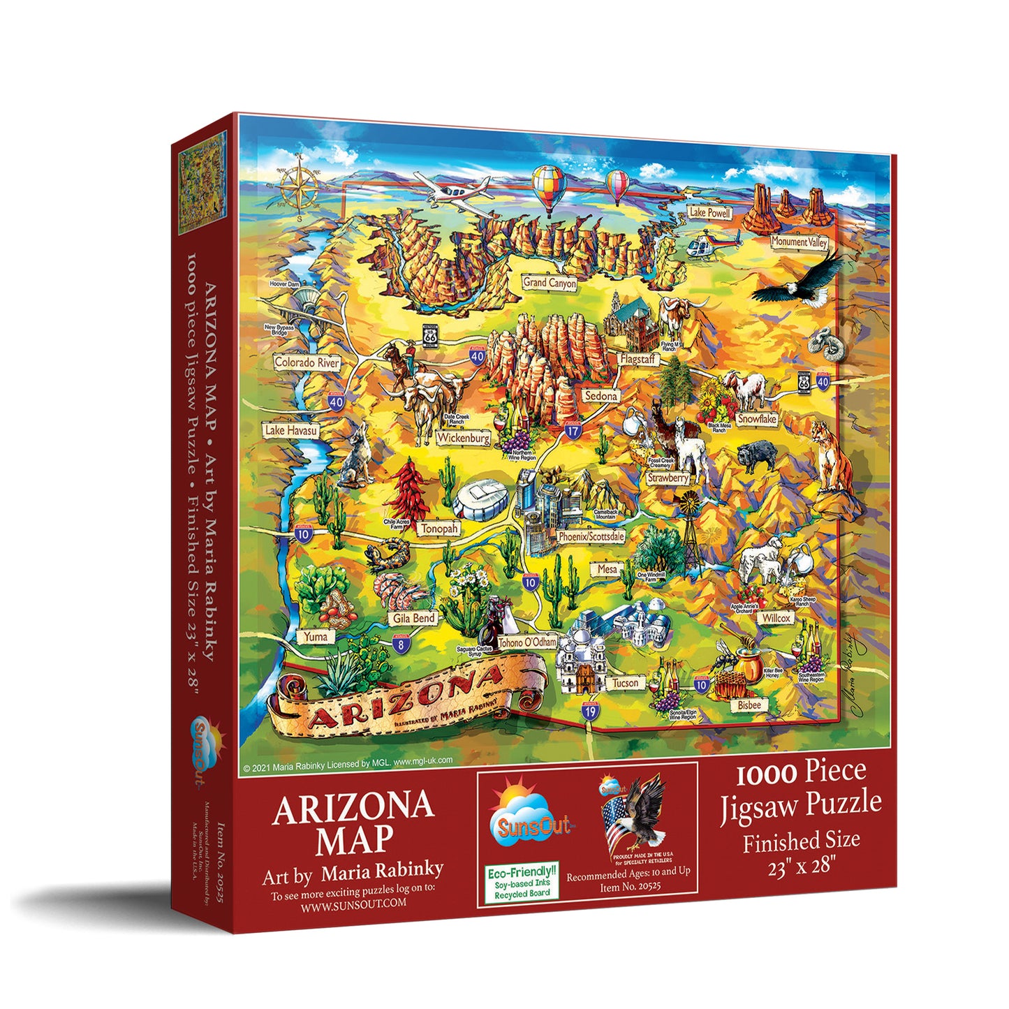 Arizona Map 1000 pc  Jigsaw Puzzle 20525