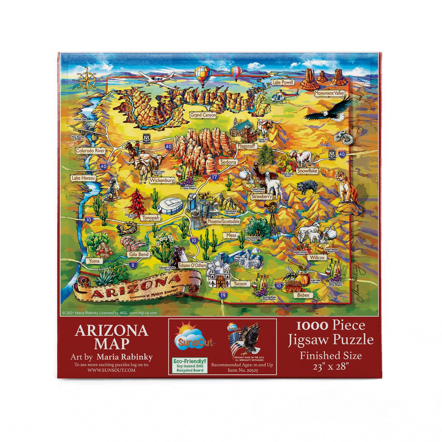 Arizona Map 1000 pc  Jigsaw Puzzle 20525