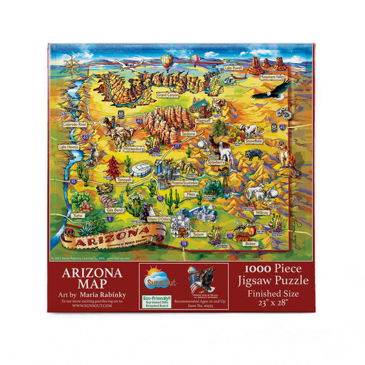 Arizona Map 1000 pc  Jigsaw Puzzle 20525