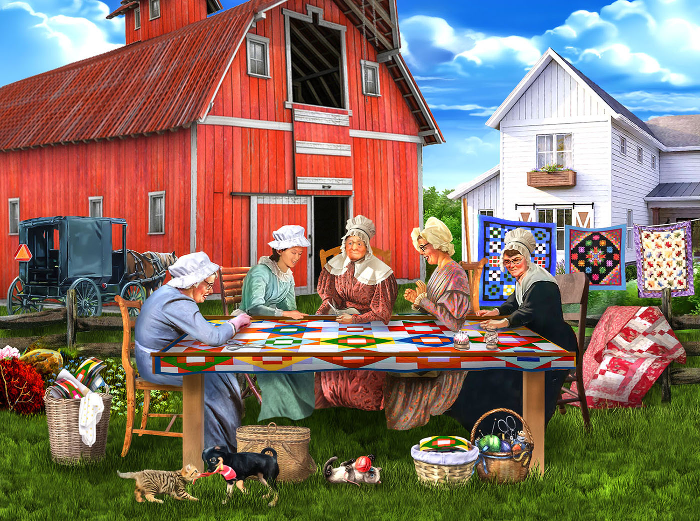 Country Quilting Bee 1000 pc  Jigsaw Puzzle 23033