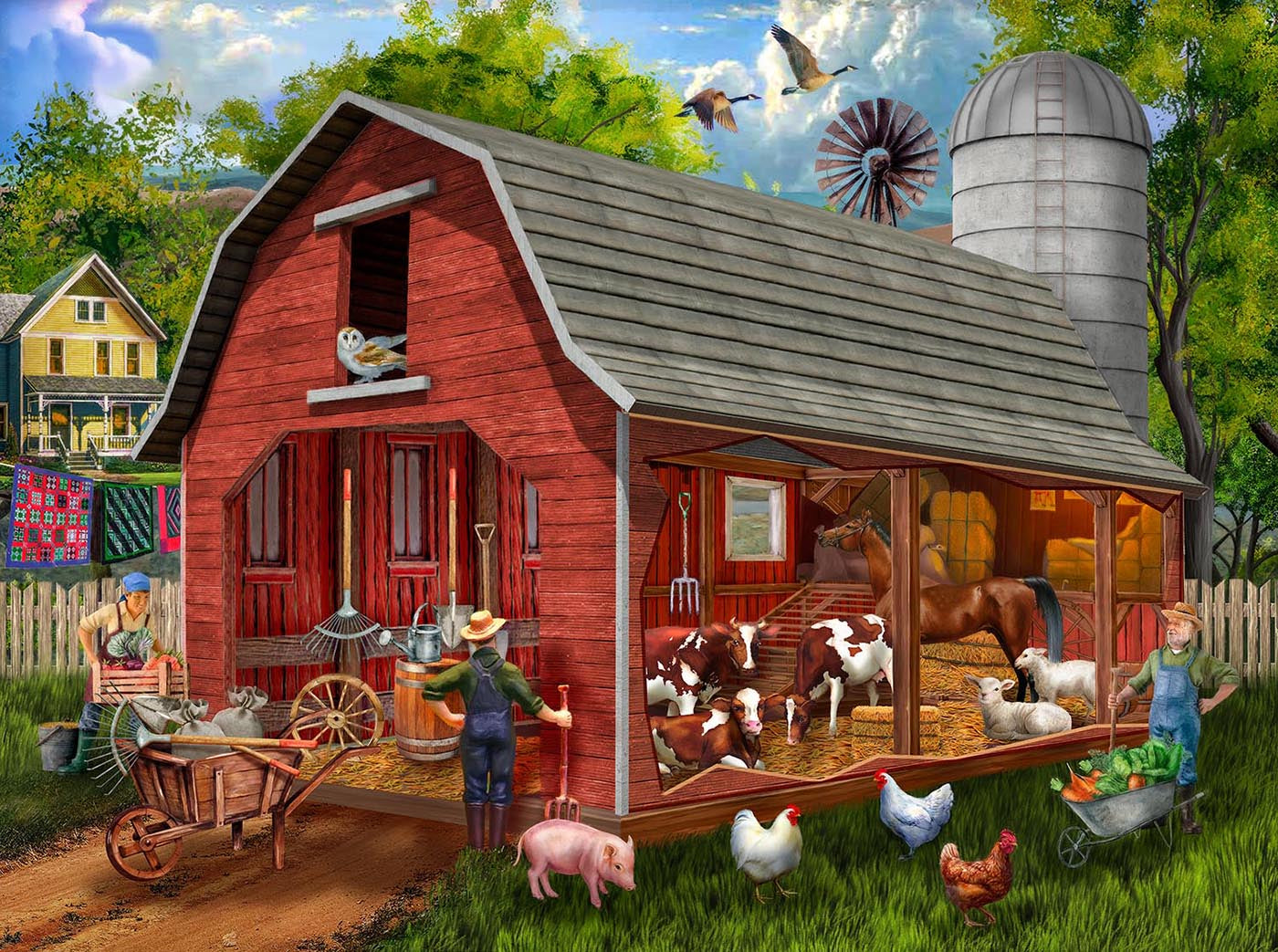 The Old Red Barn 1000 pc  Jigsaw Puzzle 23037