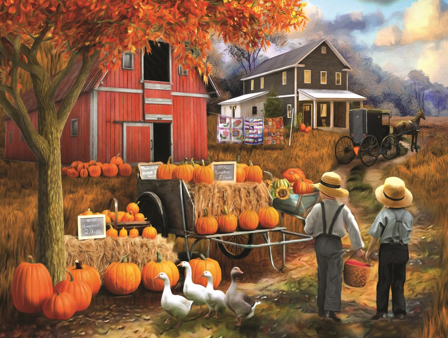 Amish Pumpkin Patch 300 pc  Jigsaw Puzzle 23041