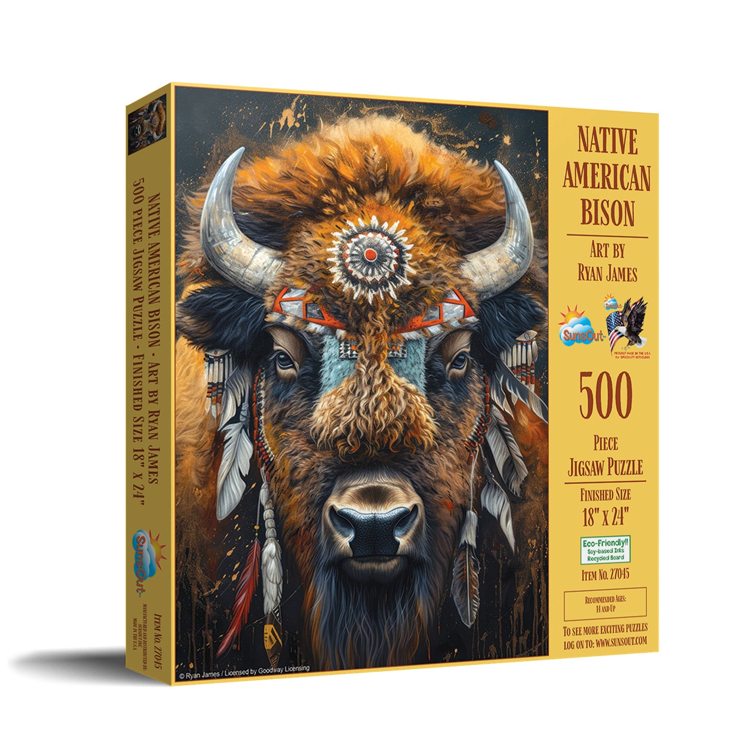 Native American Bison 500 pc  Jigsaw Puzzle 27045