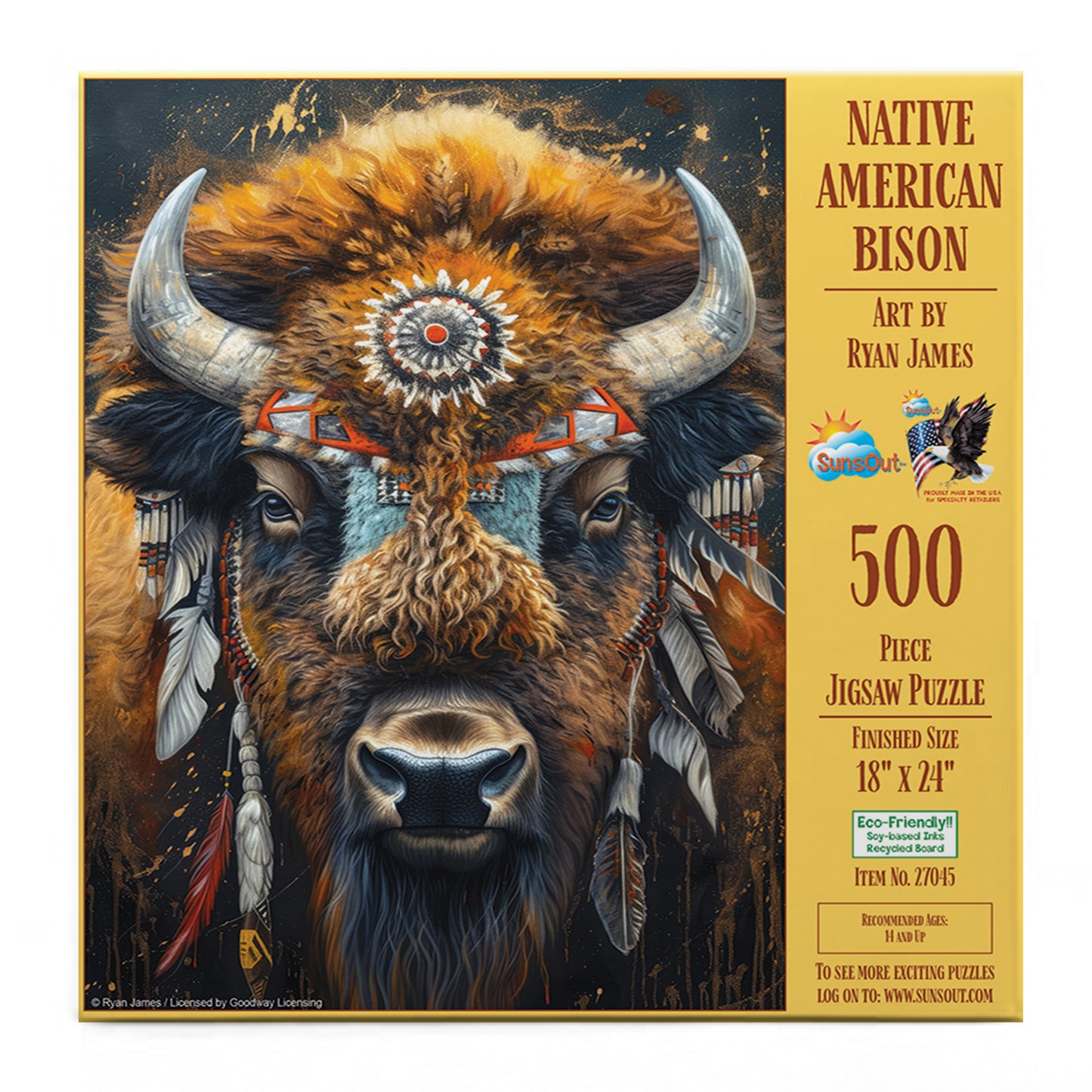Native American Bison 500 pc  Jigsaw Puzzle 27045