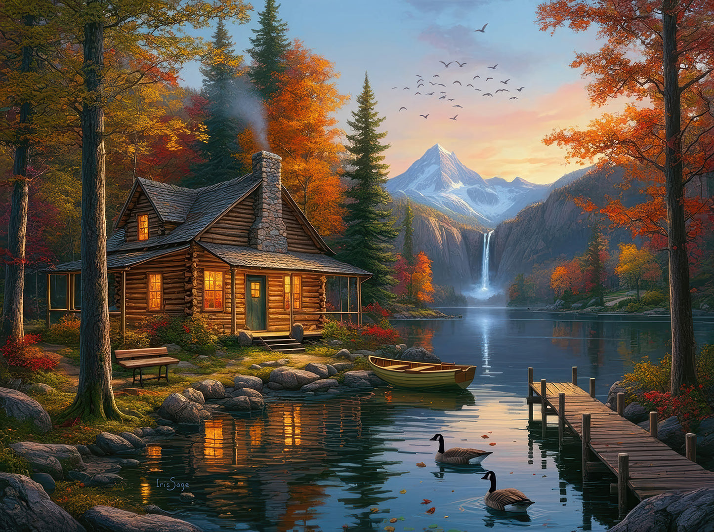 Cabin by Crystal Lake 1000 pc  Jigsaw Puzzle 28108