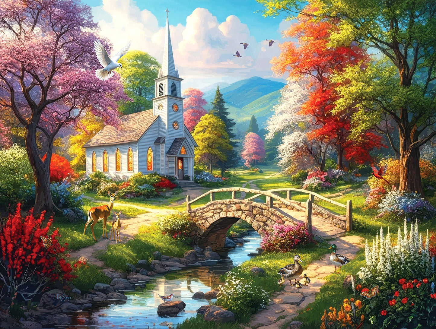 Sanctuary in Blooming Harmony 500 pc  Jigsaw Puzzle 28117