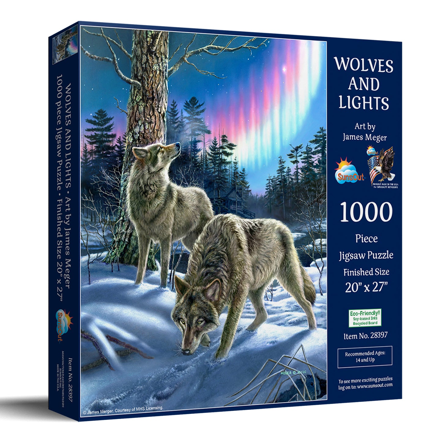 Wolves and Lights 1000 pc  Jigsaw Puzzle 28397