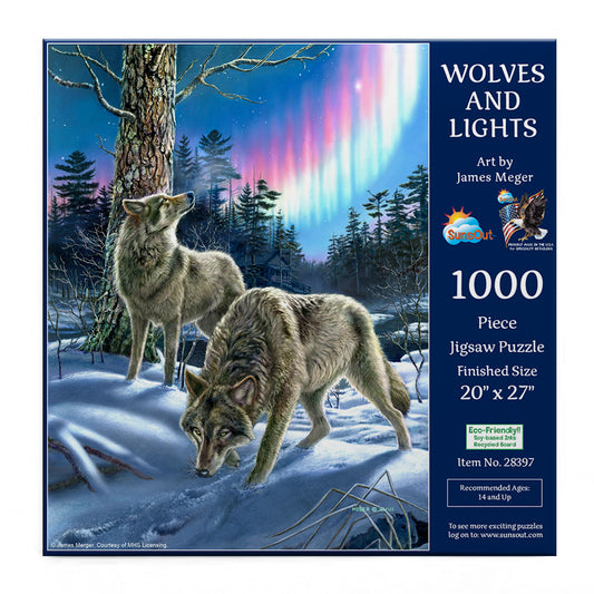 Wolves and Lights 1000 pc  Jigsaw Puzzle 28397