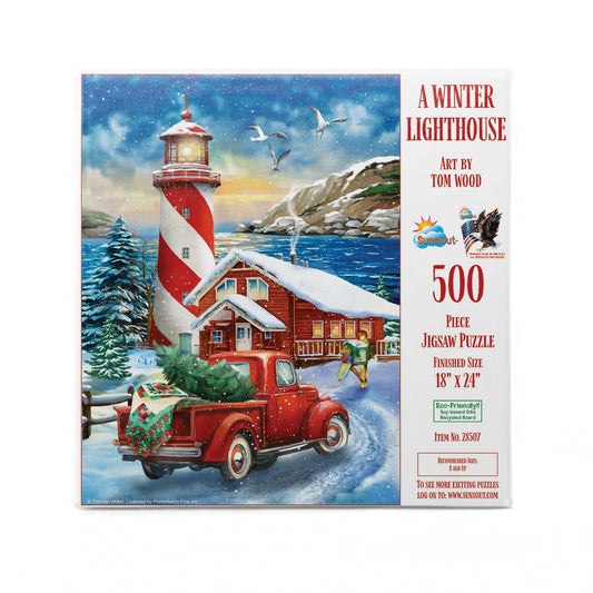 A Winter Lighthouse 500 pc  Jigsaw Puzzle 28507