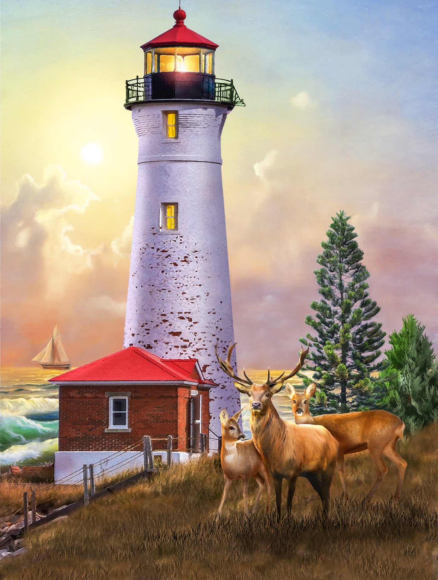 Crisp Point Lighthouse 500 pc  Jigsaw Puzzle 28596