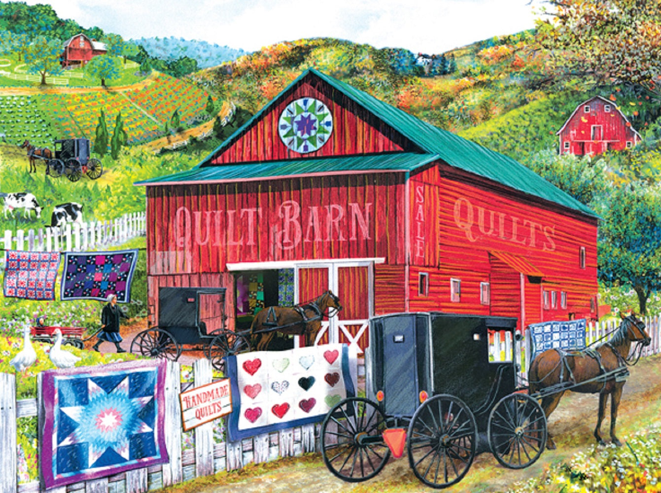 Stopping at the Quilt Barn 1000 pc  Jigsaw Puzzle 28785