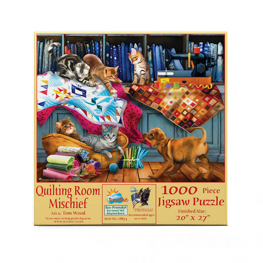 Quilting Room Mischief 1000 pc  Jigsaw Puzzle 28874