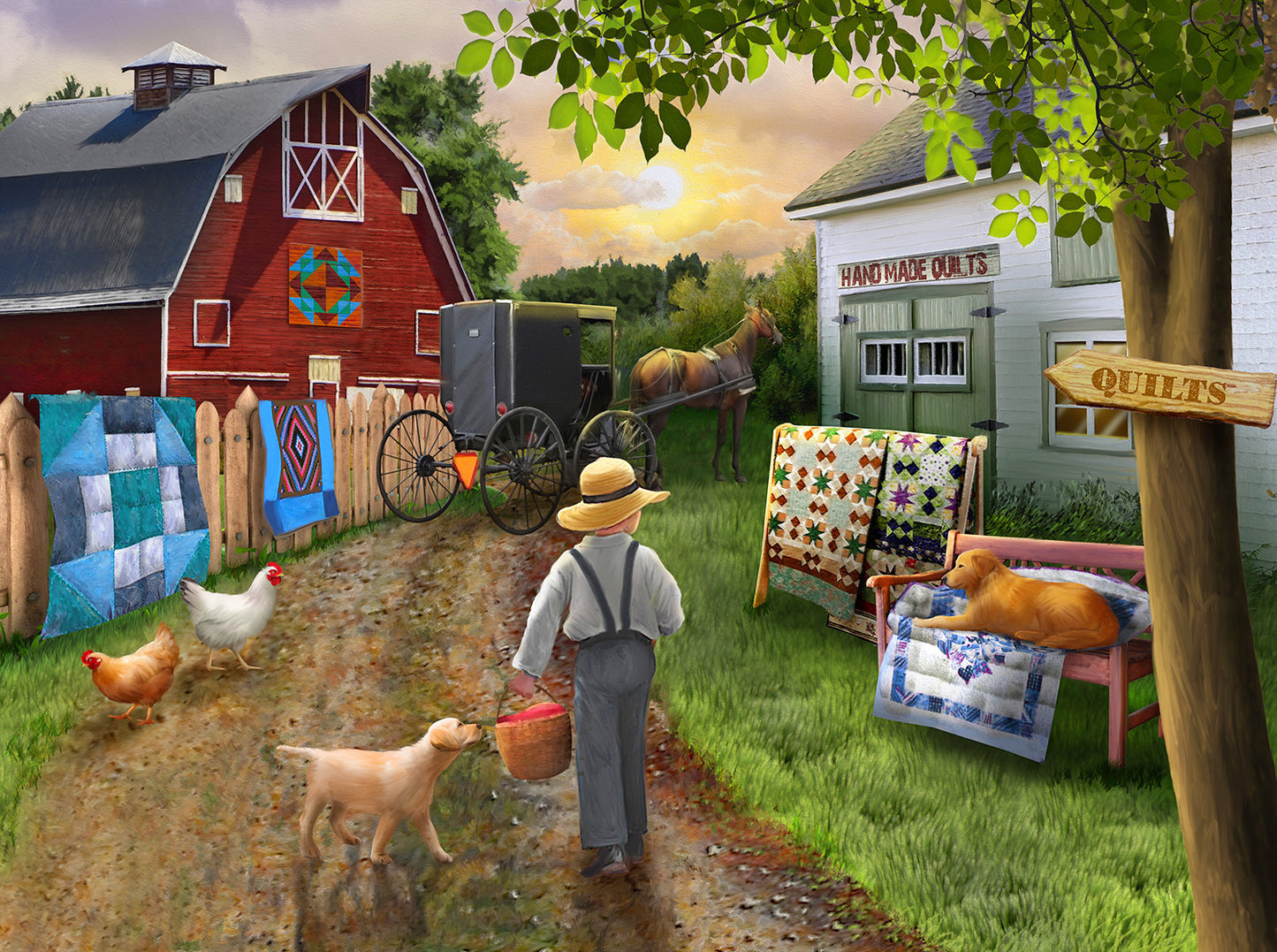 Country Sunset 1000 pc  Jigsaw Puzzle 28943