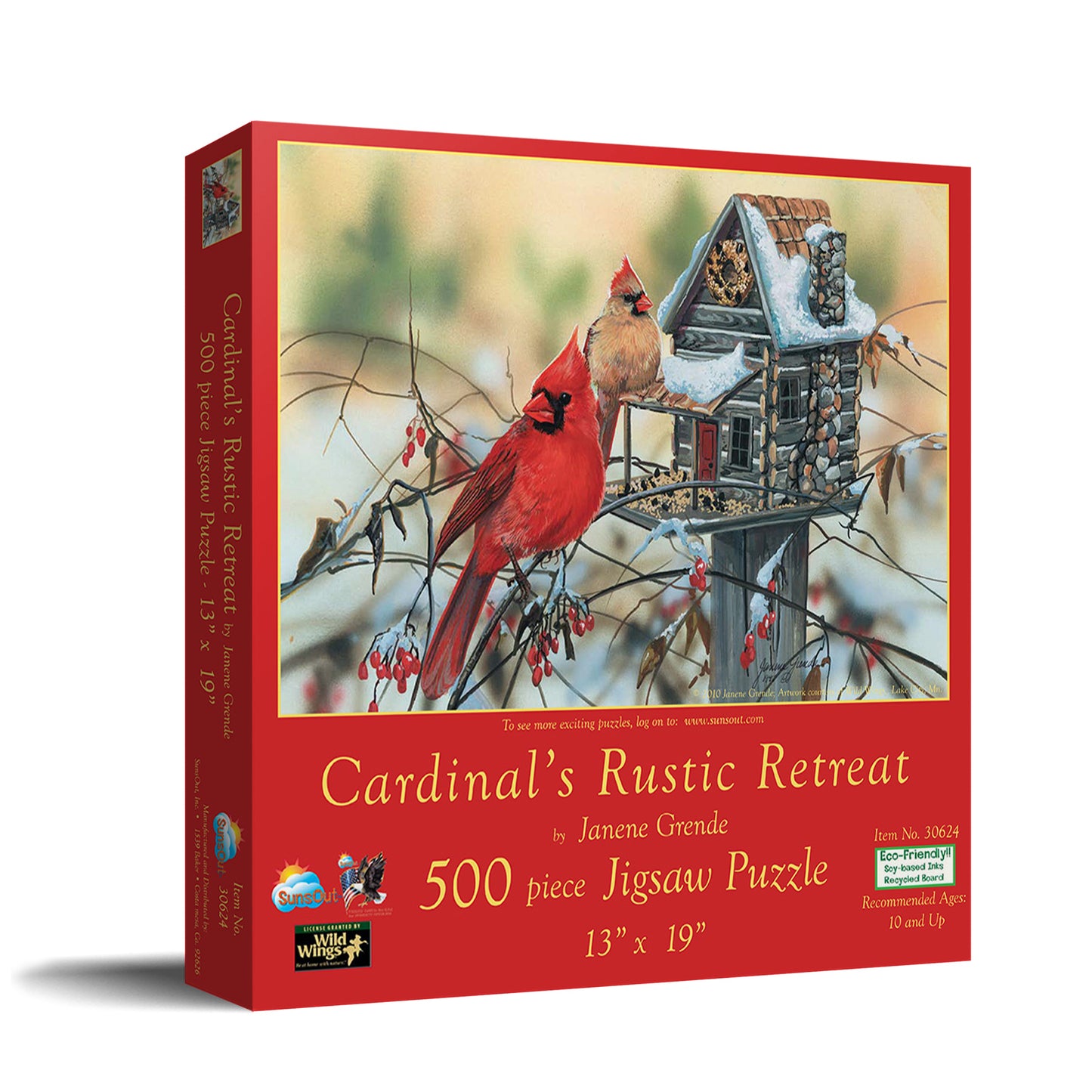 Cardinal's Rustic Retreat 500 pc  Jigsaw Puzzle 30624