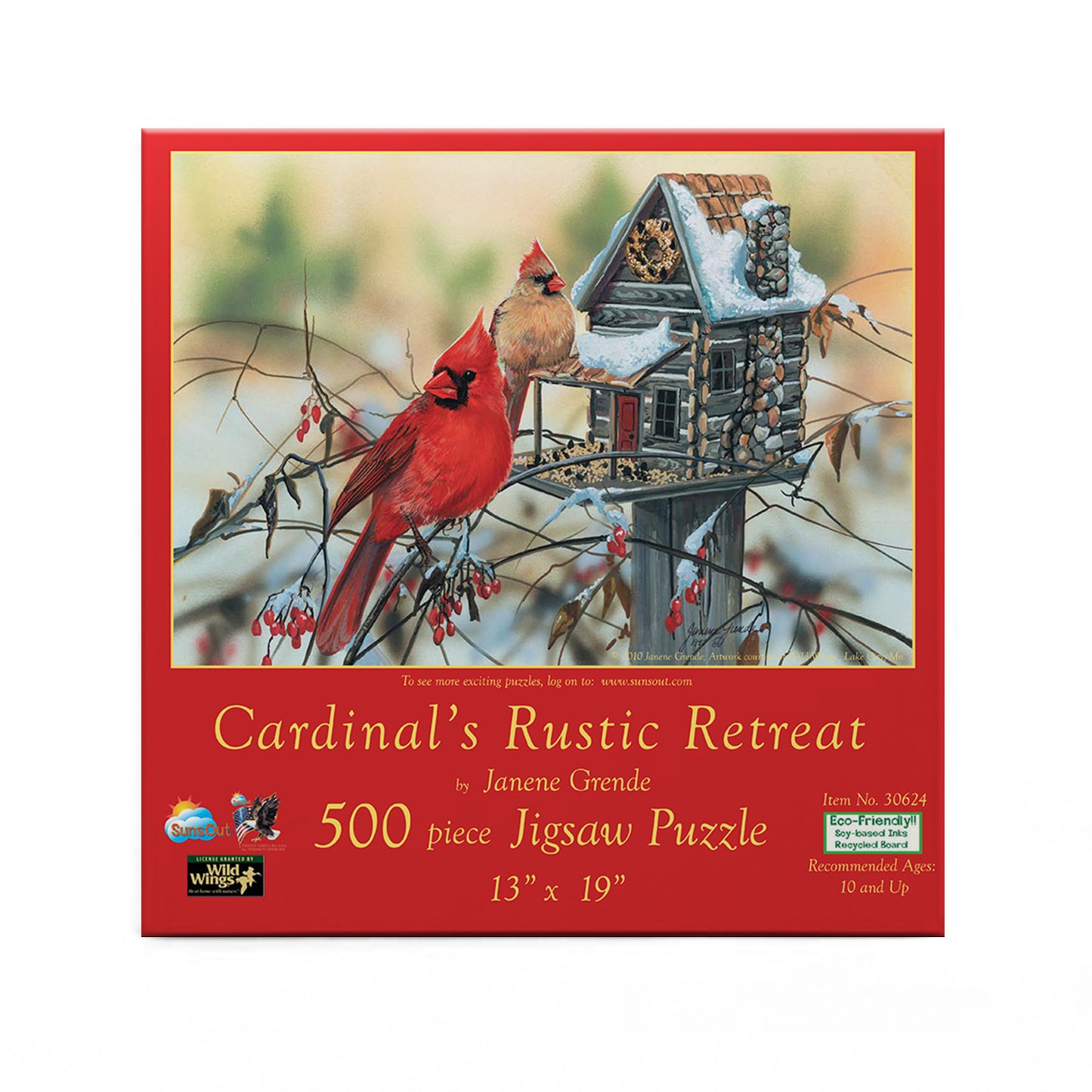 Cardinal's Rustic Retreat 500 pc  Jigsaw Puzzle 30624