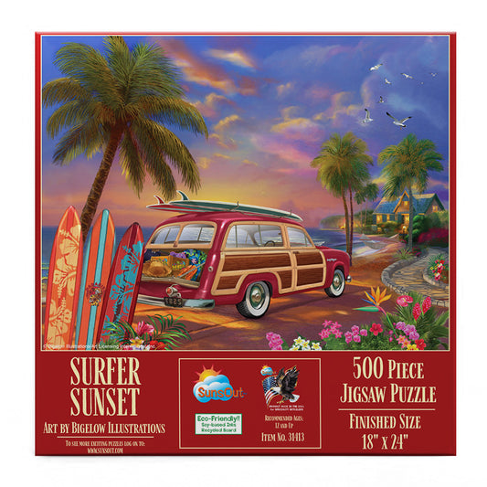 Surfer Sunset 500 pc  Jigsaw Puzzle 31413