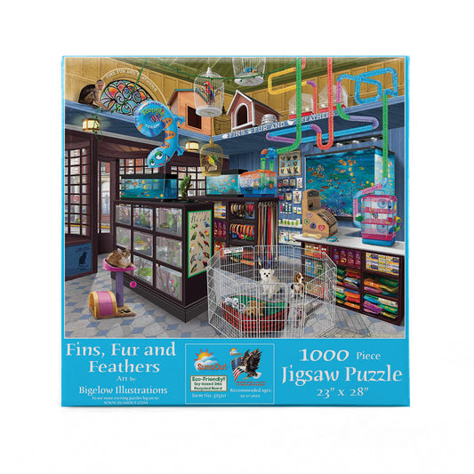 Fins, Fur and Feathers 1000 pc  Jigsaw Puzzle 31510