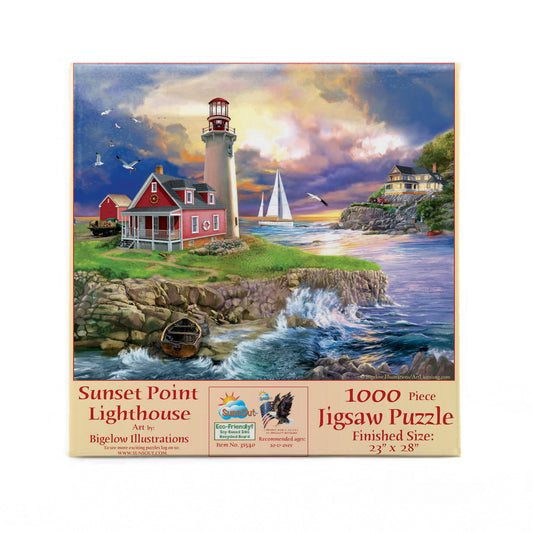 Sunset Point Lighthouse 1000 pc  Jigsaw Puzzle 31540