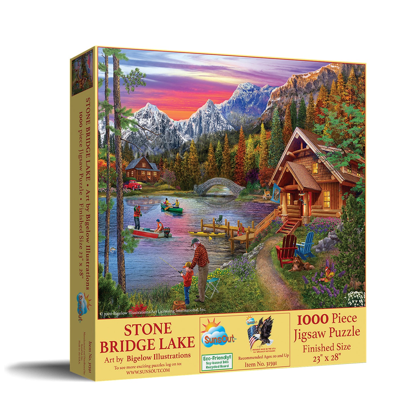 Stone Bridge Lake 1000 pc  Jigsaw Puzzle 31591