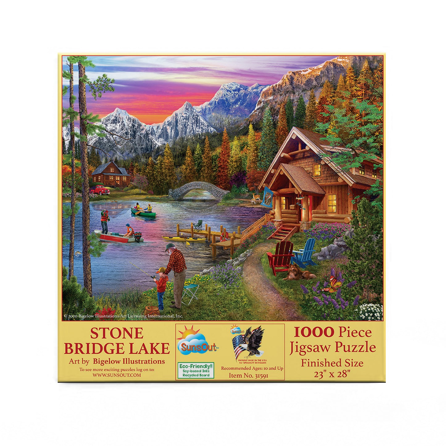 Stone Bridge Lake 1000 pc  Jigsaw Puzzle 31591