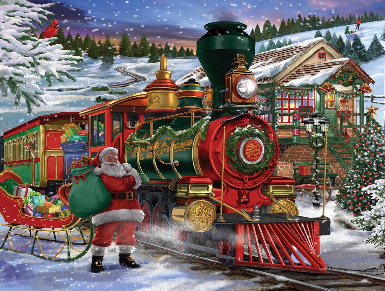 Santa at the Station 300 pc  Jigsaw Puzzle 31977