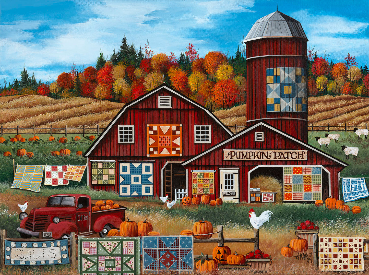 Pumpkin Patch Farm Quilts 1000 pc  Jigsaw Puzzle 32744
