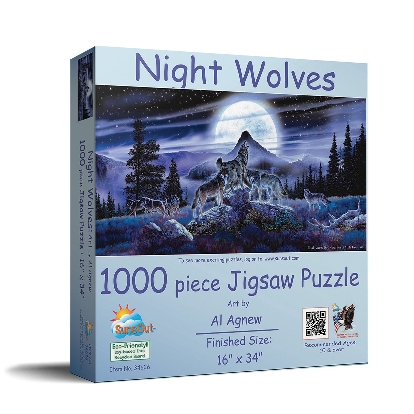 Night Wolves 1000 pc  Jigsaw Puzzle 34626