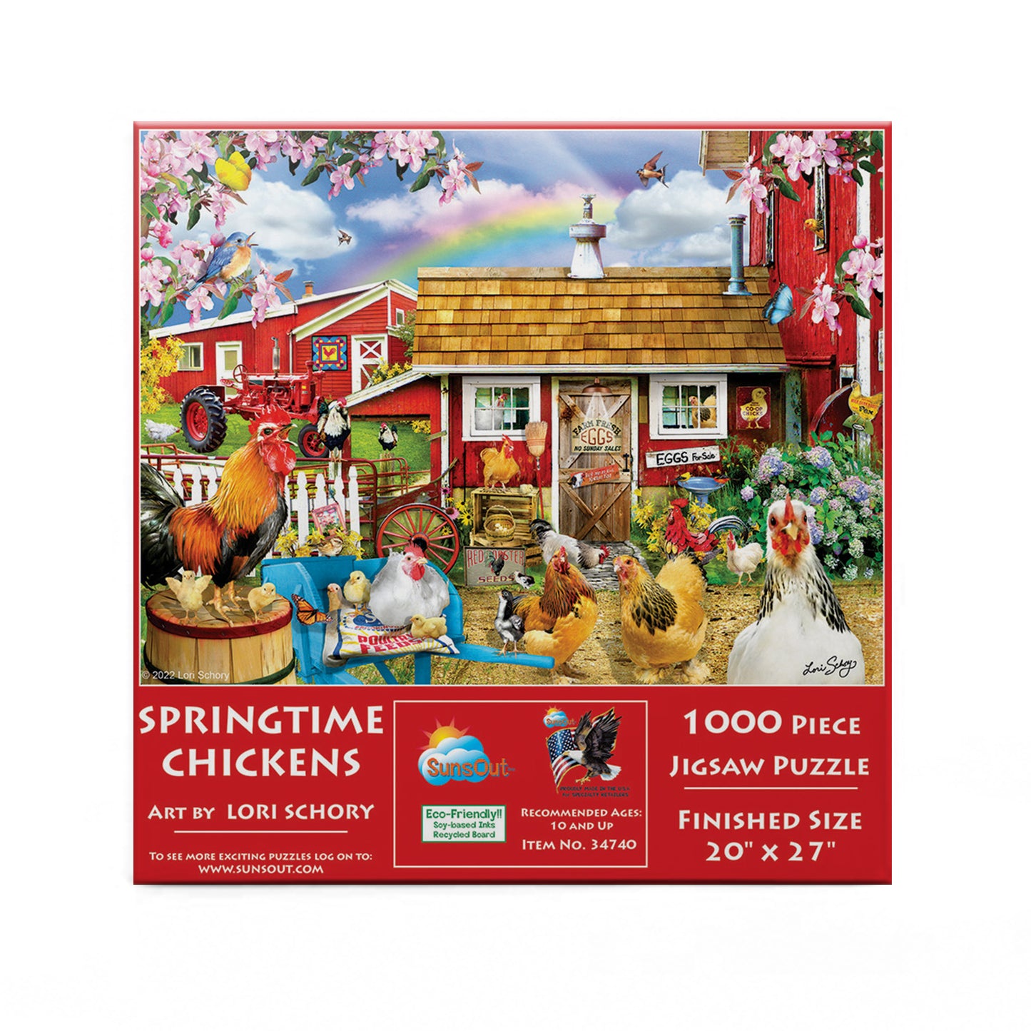 Springtime Chickens 1000 pc  Jigsaw Puzzle 34740