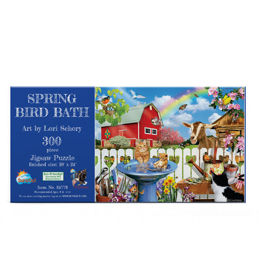 Spring Bird Bath 300 pc  Jigsaw Puzzle 34779