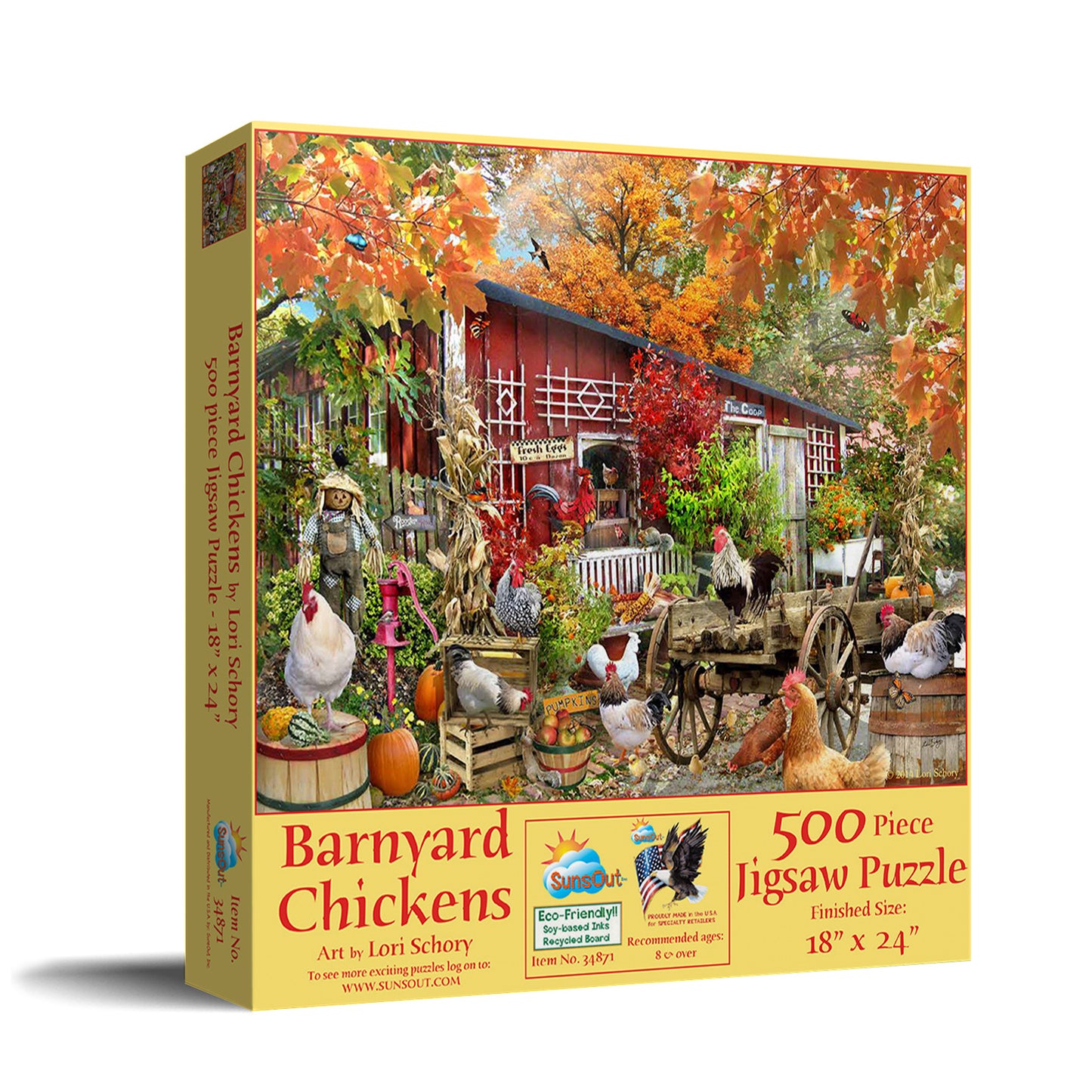 Barnyard Chickens 500 pc  Jigsaw Puzzle 34871