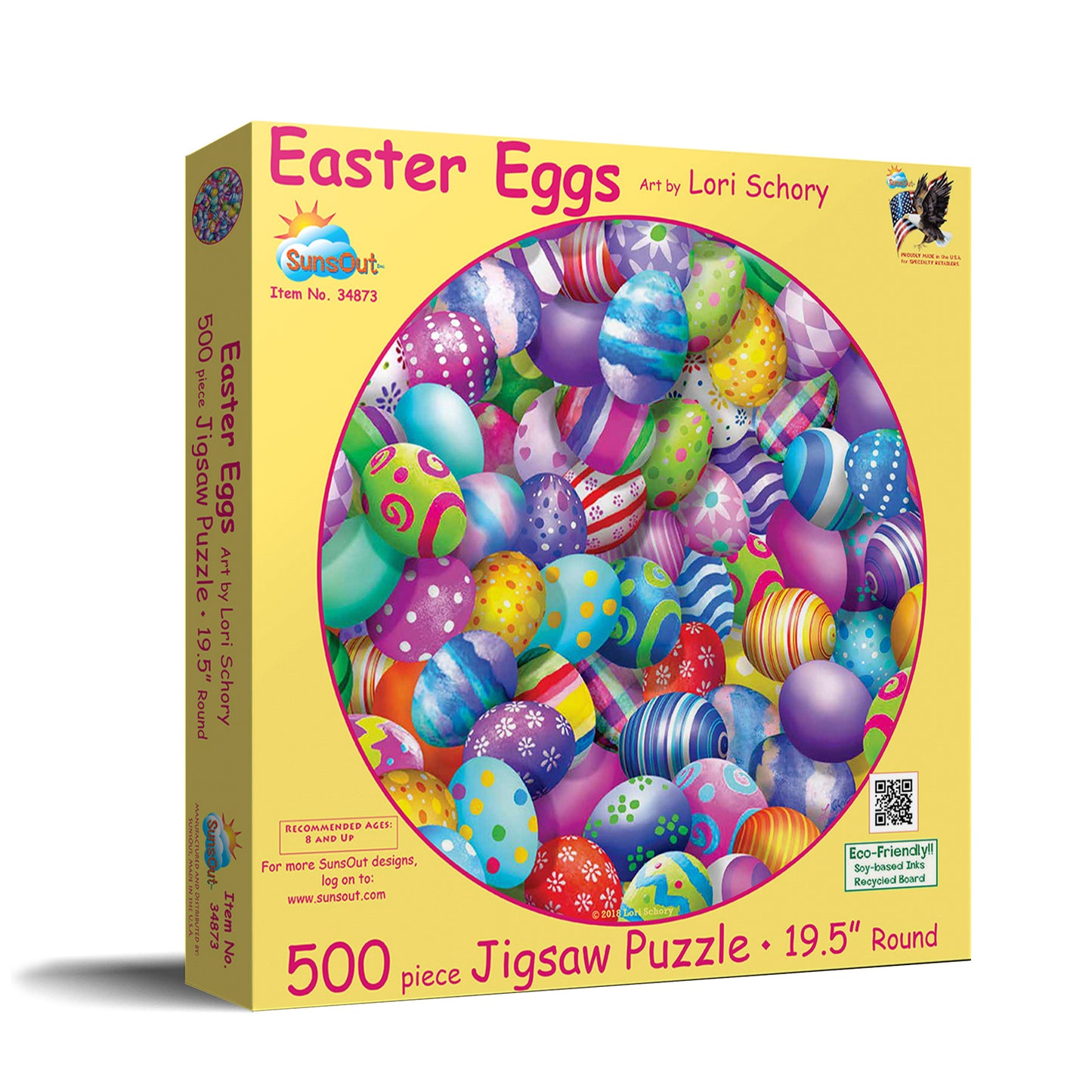 Easter Eggs 500 pc Round Jigsaw Puzzle 34873