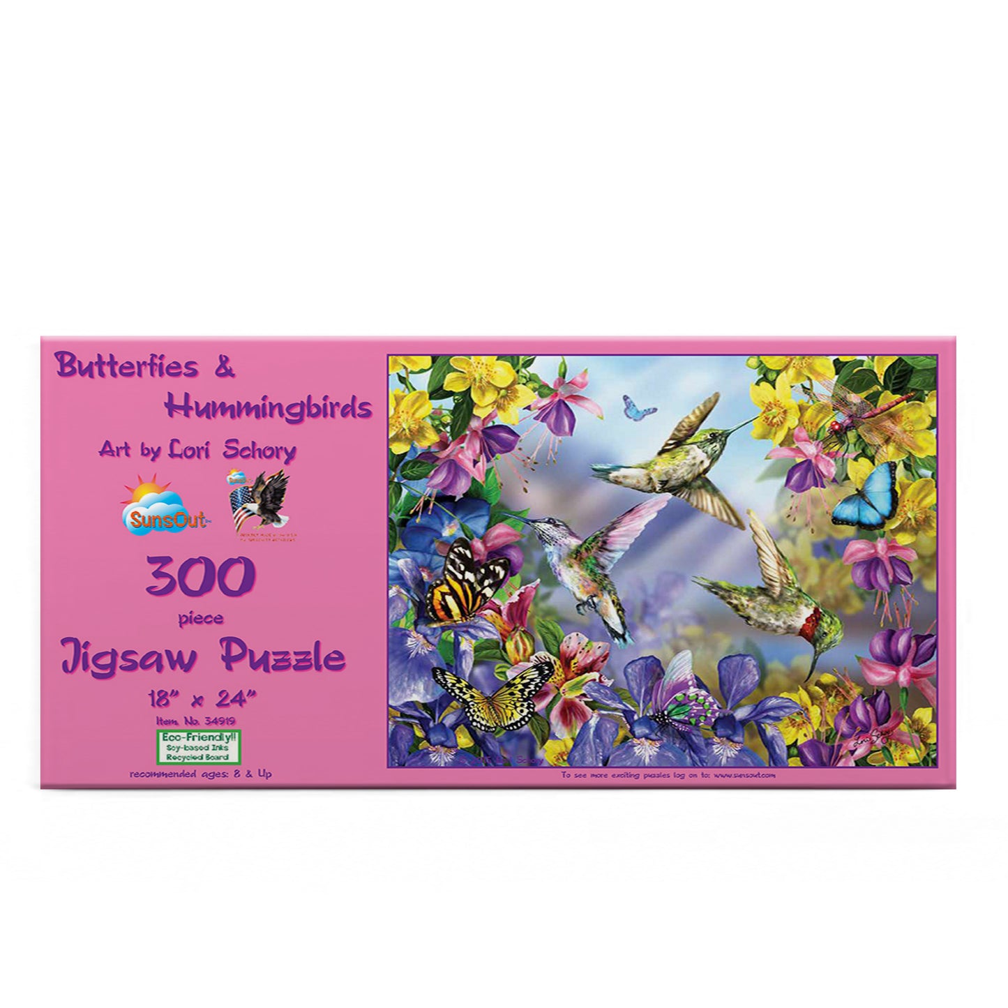 Butterflies    Hummingbirds 300 pc  Jigsaw Puzzle 34919