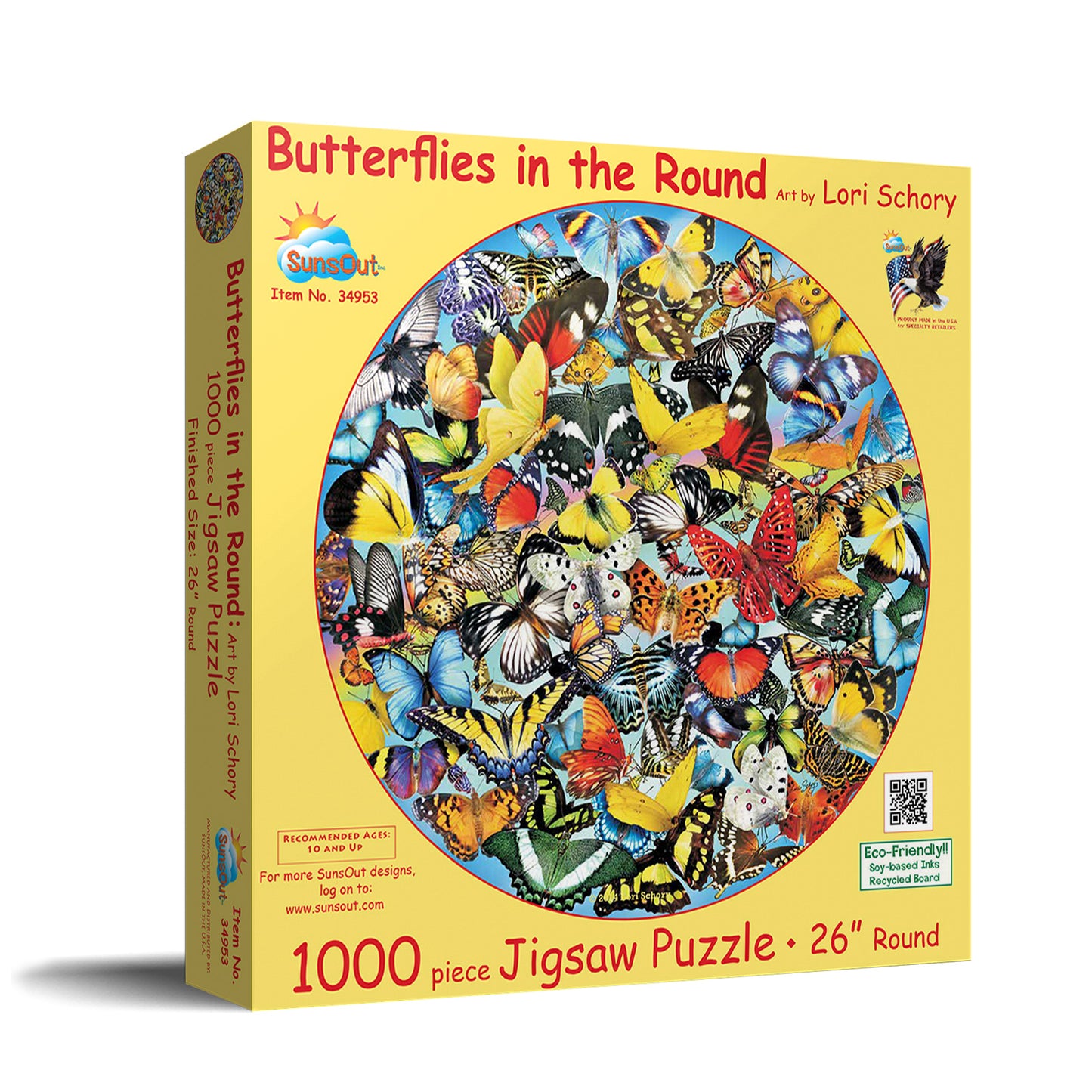 Butterflies in the Round 1000 pc Round Jigsaw Puzzle 34953