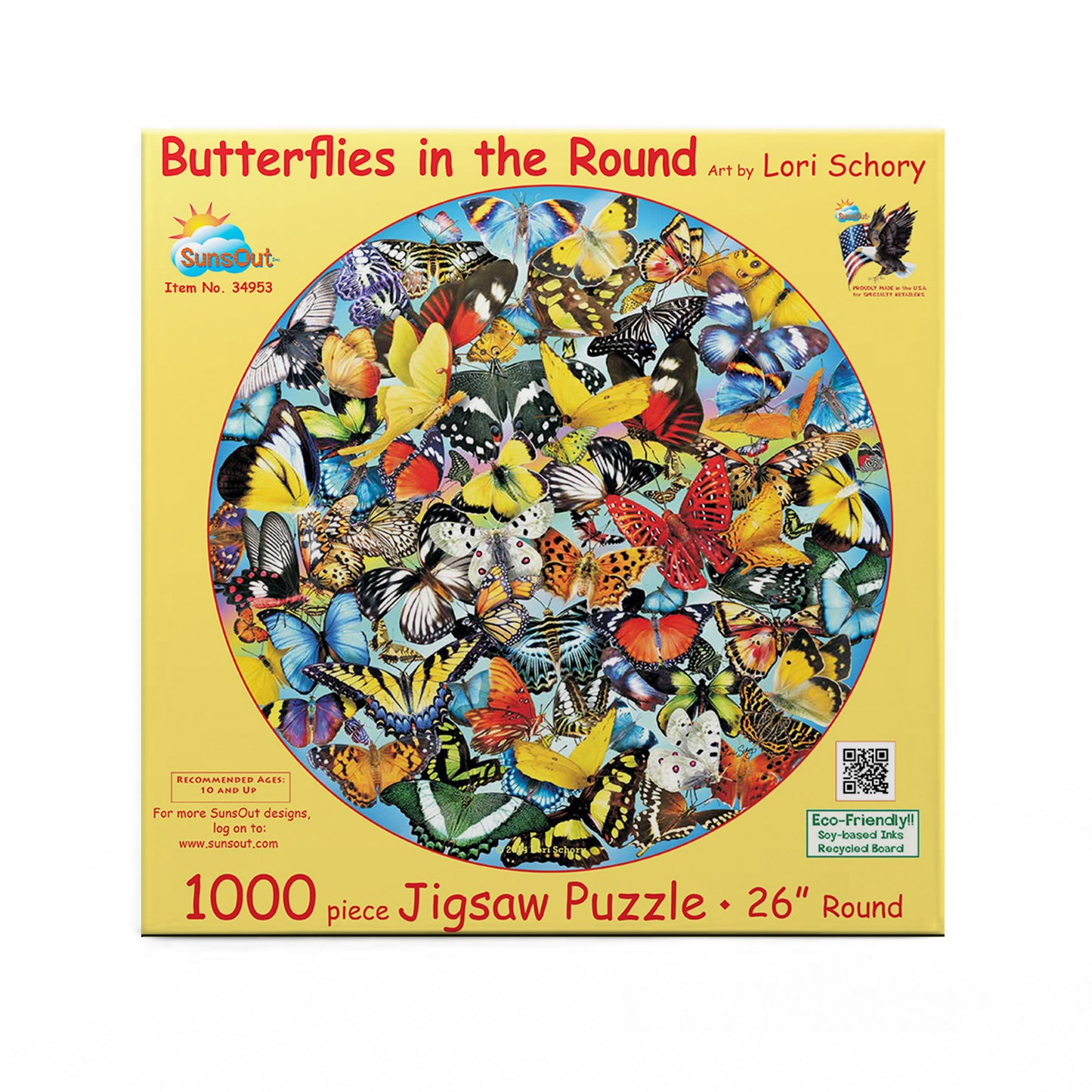 Butterflies in the Round 1000 pc Round Jigsaw Puzzle 34953