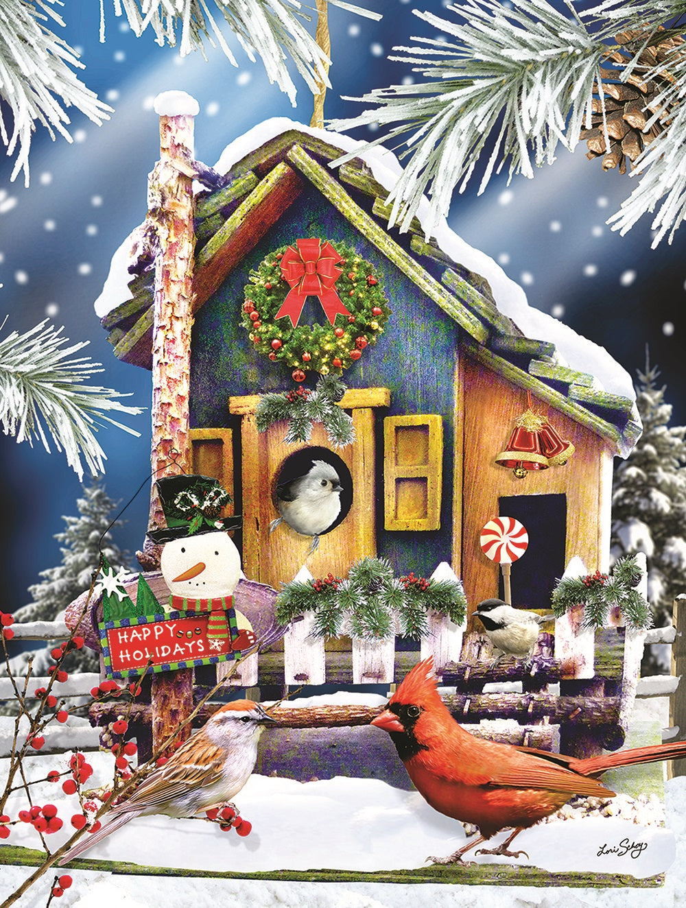Holiday Birdhouse 500 pc  Jigsaw Puzzle 34966