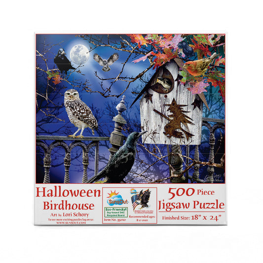 Halloween Birdhouse 500 pc  Jigsaw Puzzle 35010