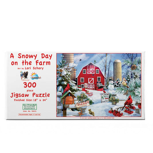 A Snowy Day on the Farm 300 pc  Jigsaw Puzzle 35013