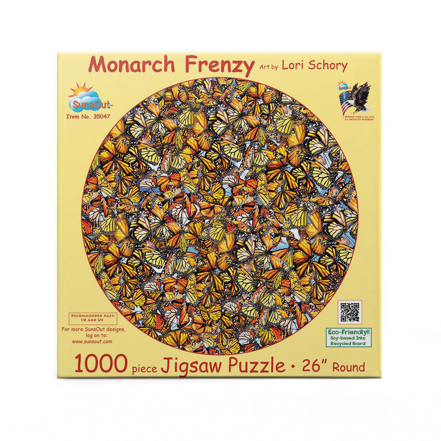 Monarch Frenzy 1000 pc Round Jigsaw Puzzle 35047