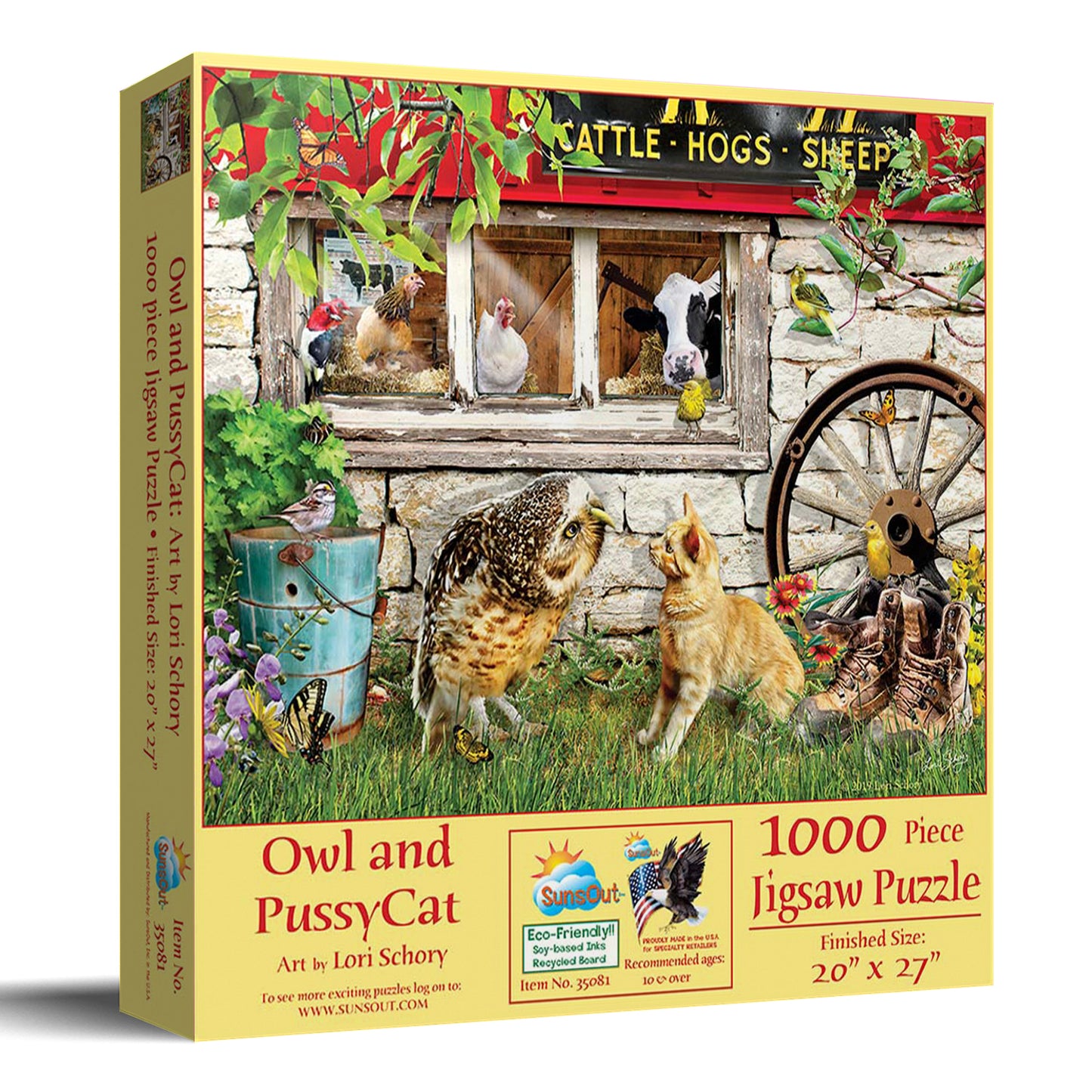Owl and Pussycat 1000 pc  Jigsaw Puzzle 35081