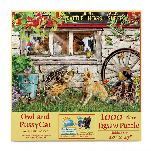 Owl and Pussycat 1000 pc  Jigsaw Puzzle 35081