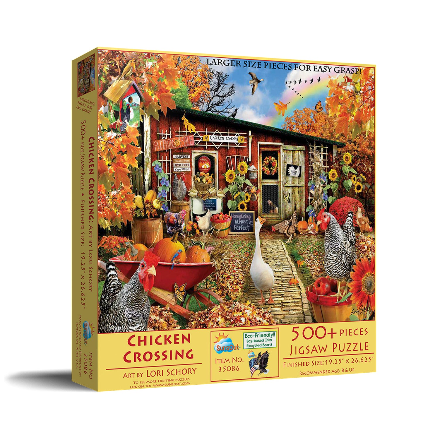 Chicken Crossing 500 pc Large Pieces Jigsaw Puzzle 35086