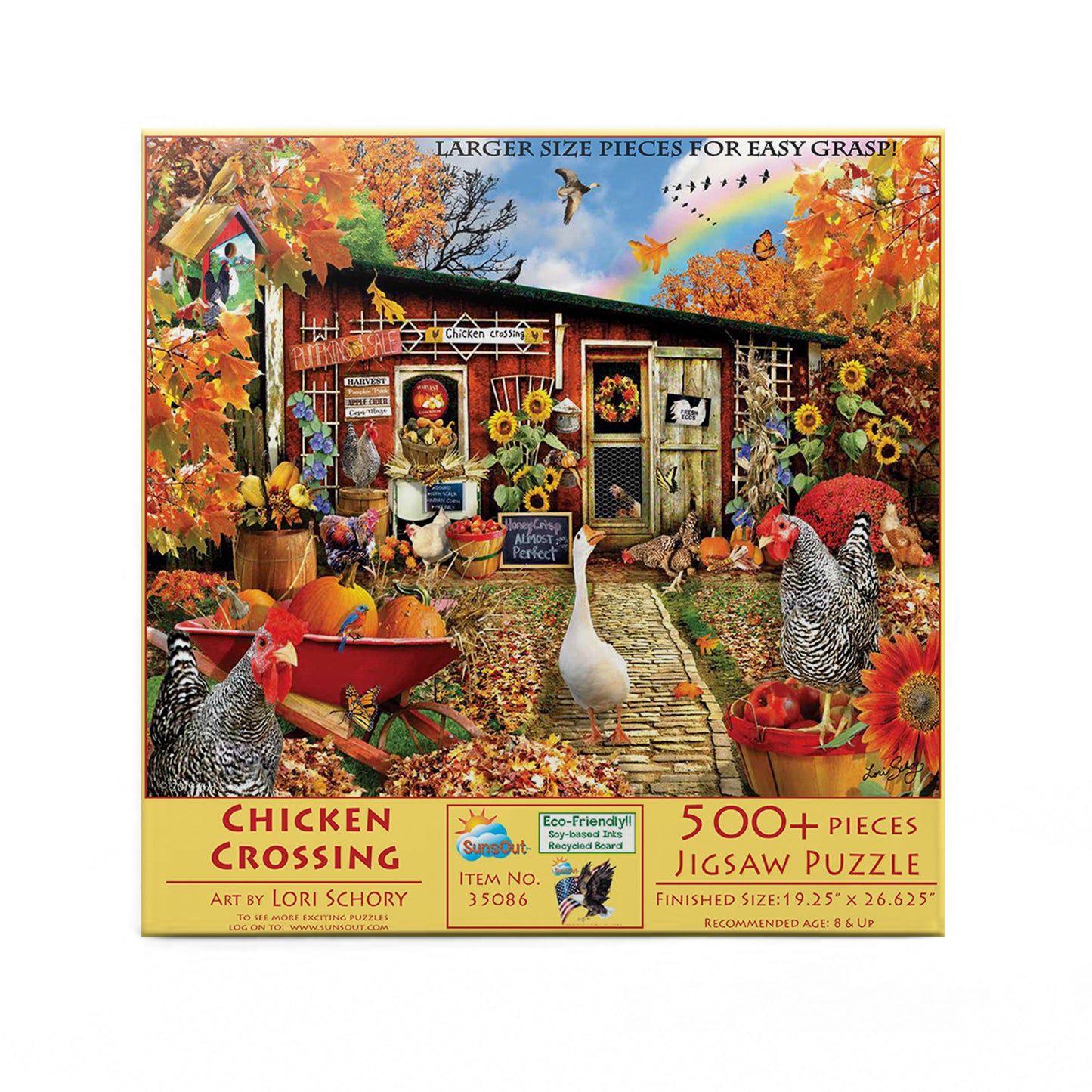 Chicken Crossing 500 pc Large Pieces Jigsaw Puzzle 35086